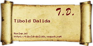 Tibold Dalida névjegykártya